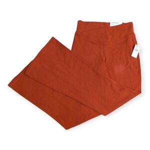 Old Navy PowerChill High-Rise Flare Leggings Rust Orange Go-Dry Pants NET Read